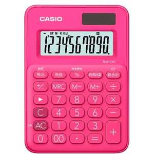 カシオ　CASIO カラフル電卓(10桁) MW-C8C-RD-N ビビッドピンク