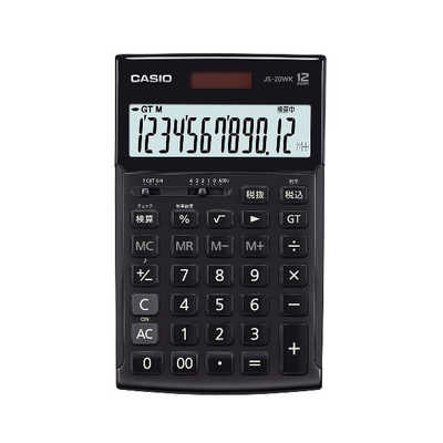 カシオ CASIO 本格実務電卓(12桁) JS-20WK-MBK-N (モノトｰンブラック