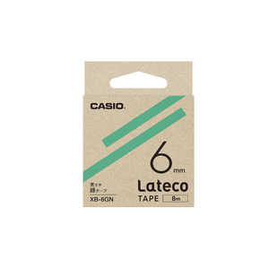 カシオ CASIO ラベルライターテープ XB6GN 緑 カシオ CASIO ラベルライターテープ XB6GN 緑
