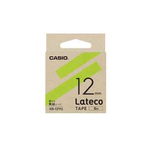 カシオ CASIO ラベルライターテープ XB12YG 黄緑 カシオ CASIO ラベルライターテープ XB12YG 黄緑