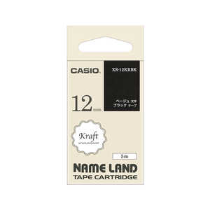 カシオ CASIO ラベルライターテープ XR-12KRBK ブラック カシオ CASIO ラベルライターテープ XR-12KRBK ブラック