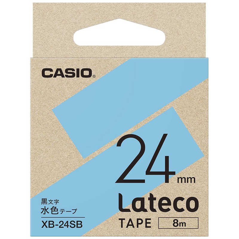 カシオ おすすめネット CASIO ラベルライターLateco用テープ 水色 XB-24SB 最新コレックション
