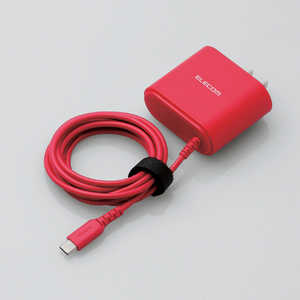 エレコム　ELECOM スマートフォン用AC充電器 USB_Type-C ケーブル一体型 1.5m 5V3A対応 MPA-ACC05XPN ピンク