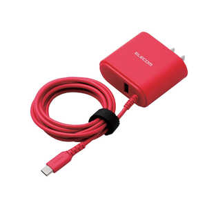 エレコム　ELECOM Type-C ケーブル一体型AC充電器 ケーブル一体型 USB-Aメス付 1.5m 5V3A対応 ピンク MPA-ACC06XPN