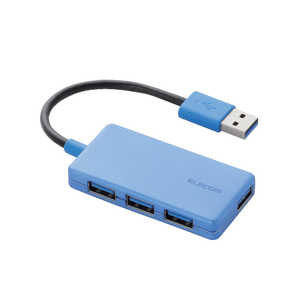 エレコム　ELECOM USBHUB3.0 コンパクト バスパワー 4ポート ブルー U3H-A416BXBU