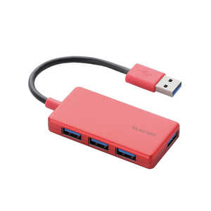 エレコム ELECOM USBHUB3.0 コンパクト バスパワー 4ポート レッド U3H-A416BXRD