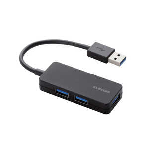 エレコム　ELECOM USBHUB3.0 ケーブル固定 バスパワー 3ポート ブラック U3H-K315BXBK