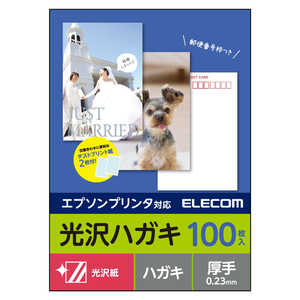 エレコム ELECOM ハガキ用紙/光沢/厚手/エプソン用/100枚 EJH-EGNH100