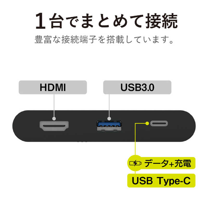 エレコム　ELECOM エレコム　ELECOM Type-Cドッキングステーション PD対応 HDMI ケーブル収納 ブラック DST-C06BK DST-C06BK