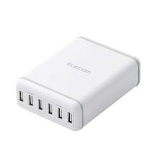 エレコム　ELECOM スマートフォン･タブレット用AC充電器 USB-A6ポート(おまかせ充電) 電源ケーブル1.5m MPA-ACD03WH ホワイト
