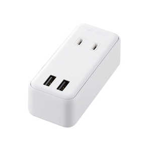 쥳 ELECOM USBå USB᥹2 AC2 ľޥ ̵֥ 2.4A ۥ磻 MOT-U07-22WH