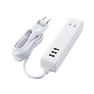 쥳 ELECOM USBå USB᥹3 AC2 ֥1.5m 3.4A MOT-U10-2315WH ۥ磻