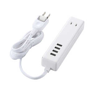 エレコム ELECOM USBタップ USBメス×4 AC×2 ケーブル1.5m 3.4A MOT-U11-2415WH ホワイト エレコム ELECOM USBタップ USBメス×4 AC×2 ケーブル1.5m 3.4A MOT-U11-2415WH ホワイト