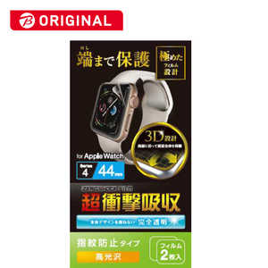 쥳 ELECOM Apple Watch Series 45ݸե 44mm׷ۼɻߡե륫Сեιϡ BK-44FLAFPRG ڥӥå饰롼ץ