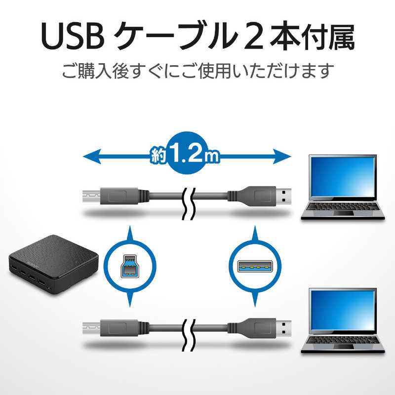 エレコム　ELECOM エレコム　ELECOM USB切替器/USB3.0/PC側2ポート/接続機器4ポート U3SW-T2 U3SW-T2