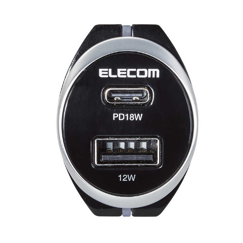 エレコム　ELECOM エレコム　ELECOM シガーチャージャー 2USBポート PowerDelivery認証+USB1ポート(最大2.4A) ブラック MPA-CCPD04BK MPA-CCPD04BK