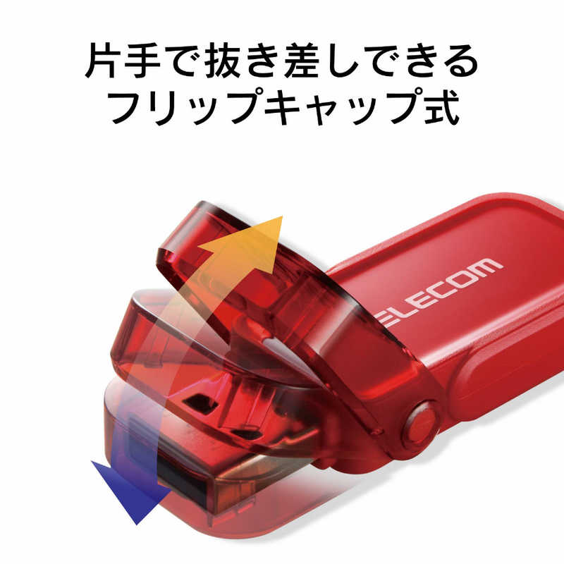 エレコム　ELECOM エレコム　ELECOM USBメモリー 16GB USB3.1 フリップキャップ式  MF-FCU3016GRD レッド MF-FCU3016GRD レッド