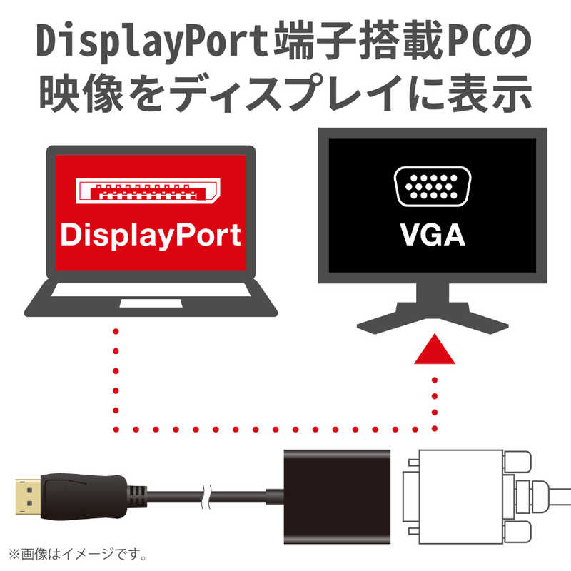 エレコム　ELECOM エレコム　ELECOM 変換アダプタ/DisplayPort-VGA/ブラック AD-DPVGABK AD-DPVGABK