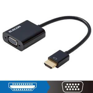 エレコム　ELECOM 変換アダプタ/HDMI-VGA/ブラック AD-HDMIVGABK2