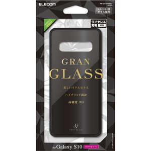 エレコム　ELECOM Galaxy S10 ハイブリッドケース ガラス 背面カラー ブラック PM-GS10HVCG3BK