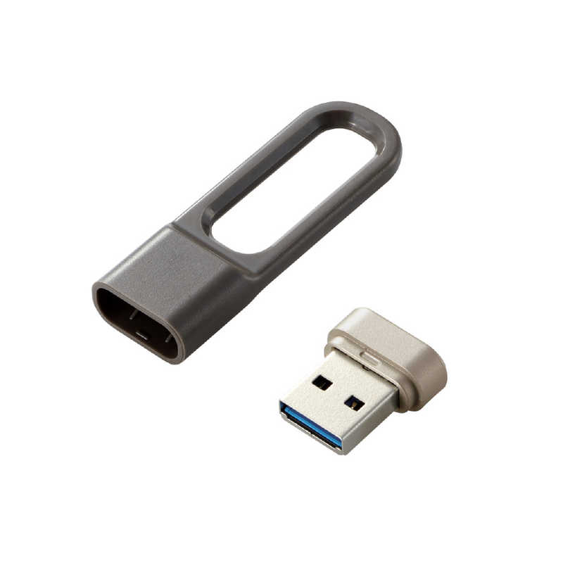 エレコム　ELECOM エレコム　ELECOM USBメモリ l’loop グレー ［32GB USB TypeA USB3.2 キャップ式］ MF-LPU3032GGY MF-LPU3032GGY