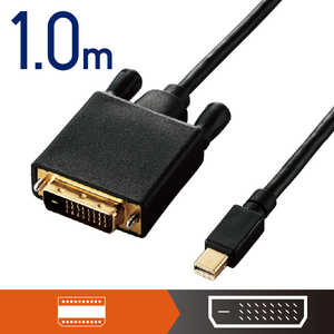エレコム　ELECOM 変換ケーブル/miniDisplayPort-DVI/1.0m/ブラック CAC-MDPDVI10BK