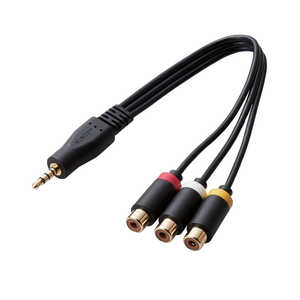 쥳 ELECOM AV ֥ 3.5(4)-RCA᥹Ѵ ȥ졼 0.15m ֥å DH-MWRYF015BK