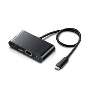 エレコム　ELECOM PD対応 HDMI1ポート LANポート 30cmケーブル ブラックPD60W対応 DST-C09BK ブラック