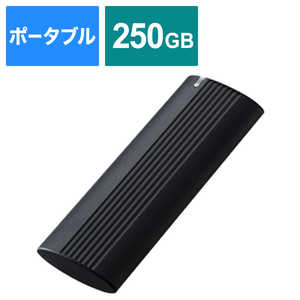 エレコム ELECOM 外付ケSSD ポータブル USB3.2(Gen2)対応 Type-C 250GB ESDEH0250GBK