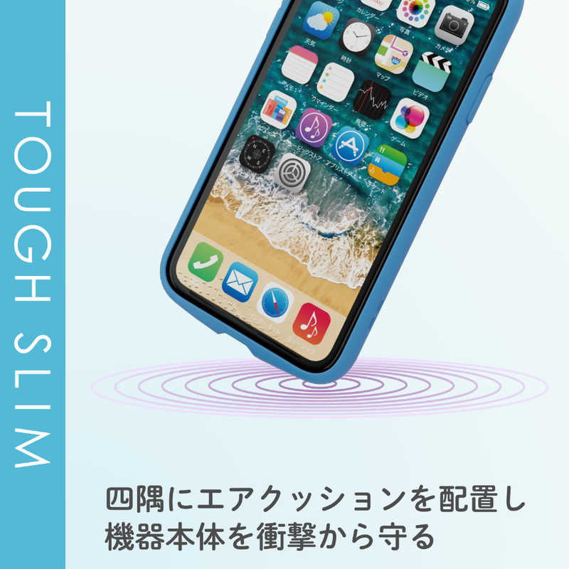 エレコム　ELECOM エレコム　ELECOM iPhone 11 6.1インチ対応 TOUGH SLIM LITE フレームカラー ブルー PM-A19CTSLFCBU PM-A19CTSLFCBU