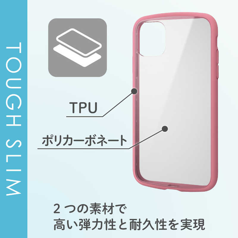 エレコム　ELECOM エレコム　ELECOM iPhone 11 6.1インチ対応 TOUGH SLIM LITE フレームカラー ピンク PM-A19CTSLFCPN PM-A19CTSLFCPN