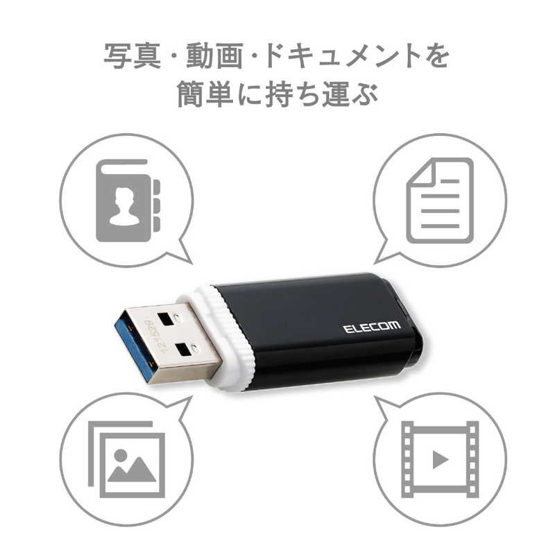 エレコム　ELECOM エレコム　ELECOM USBメモリー 【ビックカメラグループオリジナル】 セキュリティ機能対応 128GB キャップ式 ホワイト MF-BBU3128GWH MF-BBU3128GWH