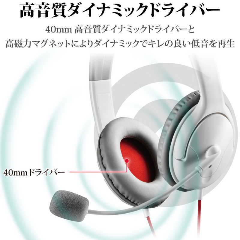 エレコム　ELECOM エレコム　ELECOM 両耳ゲーミングヘッドセット PS4 Switch対応 ホワイト リョウミミオｰバｰヘッド(HSG リョウミミオｰバｰヘッド(HSG