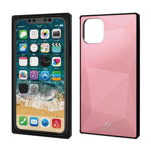 エレコム　ELECOM iPhone 11 6.1インチ対応 ハイブリッドケース ガラス スクエア デザイン ピンク PM-A19CHVCGS2PN