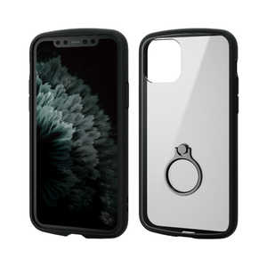 エレコム　ELECOM iPhone 11 Pro 5.8インチ TOUGH SLIM LITE フレームカラー リング付 ブラック PM-A19BTSLFCRBK