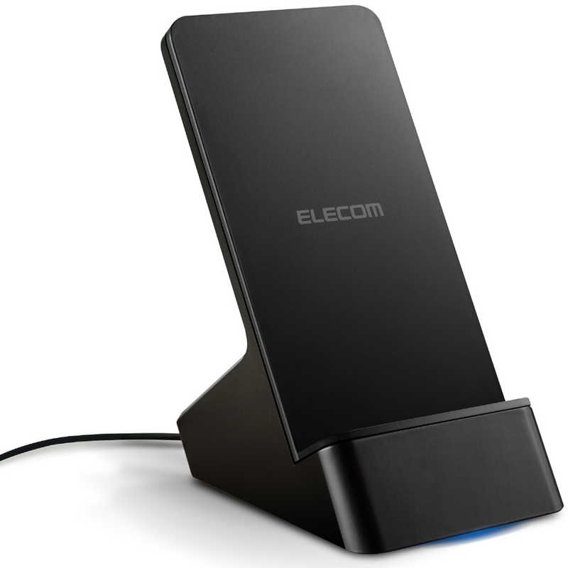 エレコム　ELECOM エレコム　ELECOM 【アウトレット】ワイヤレス充電器 スタンドQi 急速 2枚コイル ブラック W-QS06BK W-QS06BK