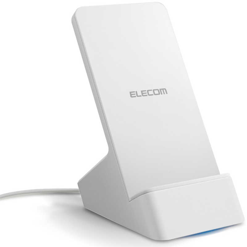エレコム　ELECOM エレコム　ELECOM ワイヤレス充電器 スタンドQi 急速 2枚コイル ホワイト W-QS06WH W-QS06WH