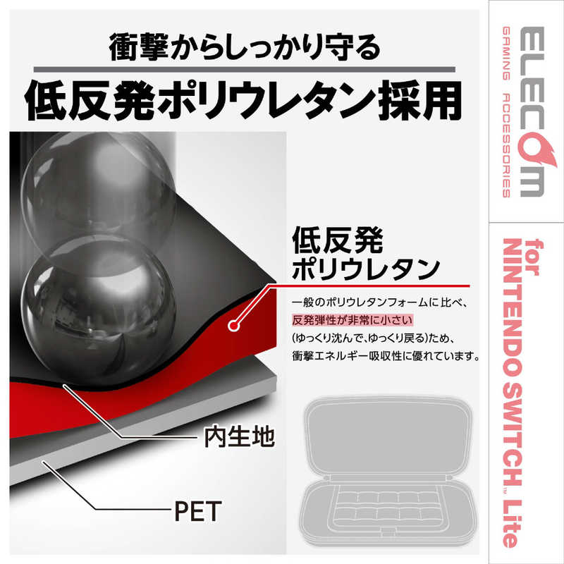 エレコム　ELECOM エレコム　ELECOM Nintendo Switch Lite専用 ZEROSHOCKハードポーチ レッド SWLゼロショックハｰドポｰチ SWLゼロショックハｰドポｰチ