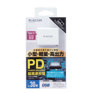エレコム　ELECOM ノートPC用ACアダプター PD対応 iPhone充電可 WH PD30W対応 ACDC-PD0630WH