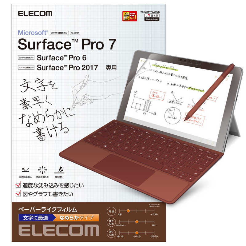 エレコム　ELECOM エレコム　ELECOM Surface Pro7用ペーパーライクフィルム/さらさら TB-MSP7FLAPNS TB-MSP7FLAPNS