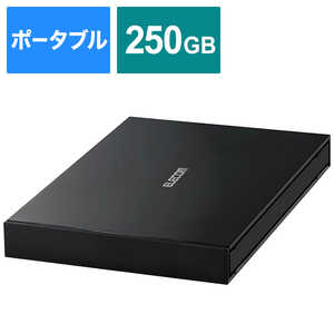 エレコム　ELECOM 【アウトレット】外付ケSSD ポｰタブル USB3.1(Gen1)対応 250GB ESD-EJ0250GBK ブラック