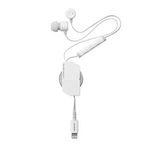 エレコム　ELECOM スマートフォン用ヘッドホン カナル型 Lightning ステレオ φ9.2mmドライバー Fast Music 巻取 マイク対応 FR10CA ホワイト EHP-LFR10CMWH