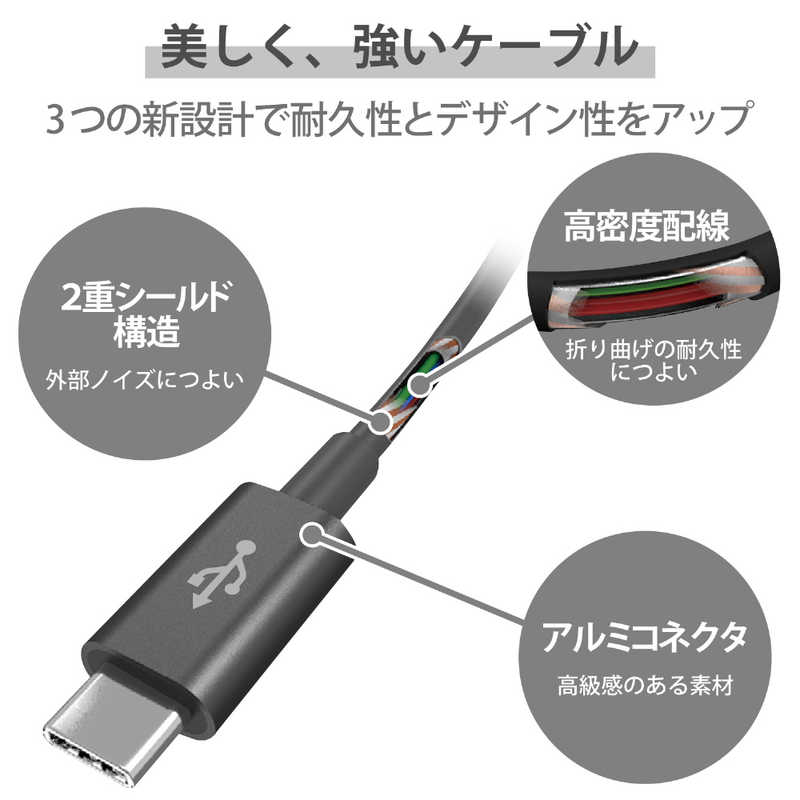 エレコム　ELECOM エレコム　ELECOM USB(C-C) 準高耐久 Power Delivery対応 1.0m ブラック MPA-CCPS10PNBK MPA-CCPS10PNBK