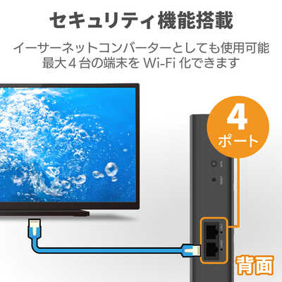 エレコム ELECOM 無線LAN(Wi-Fi)中継機 1201+574Mbps ブラック エレコム ELECOM 無線LAN(Wi-Fi)中継機 1201+574Mbps ブラック