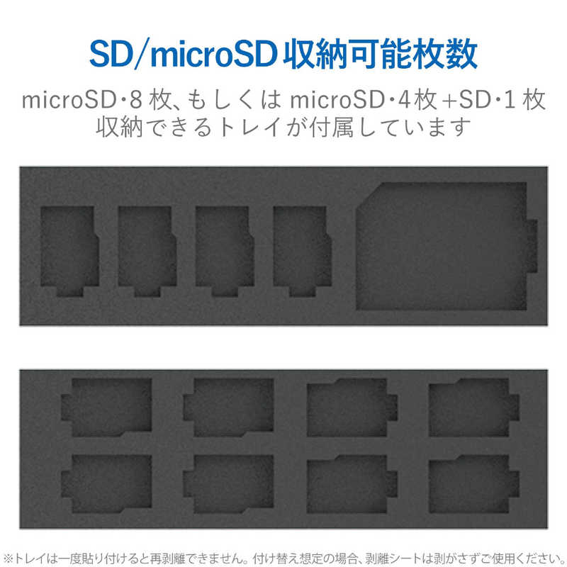 エレコム　ELECOM エレコム　ELECOM メモリカードケース SD+microSD アルミタイプ スライドオープン式 Mサイズ CMC-SDCAL01BK CMC-SDCAL01BK