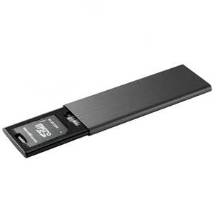 エレコム ELECOM メモリカードケース SD+microSD アルミタイプ スライドオープン式 Mサイズ ブラック CMCSDCAL01BK