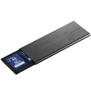 エレコム ELECOM メモリカードケース SD+microSD アルミタイプ スライドオープン式 Lサイズ ブラック CMCSDCAL02BK