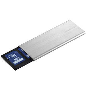エレコム　ELECOM メモリカードケース SD+microSD アルミタイプ スライドオープン式 Lサイズ CMC-SDCAL02SV