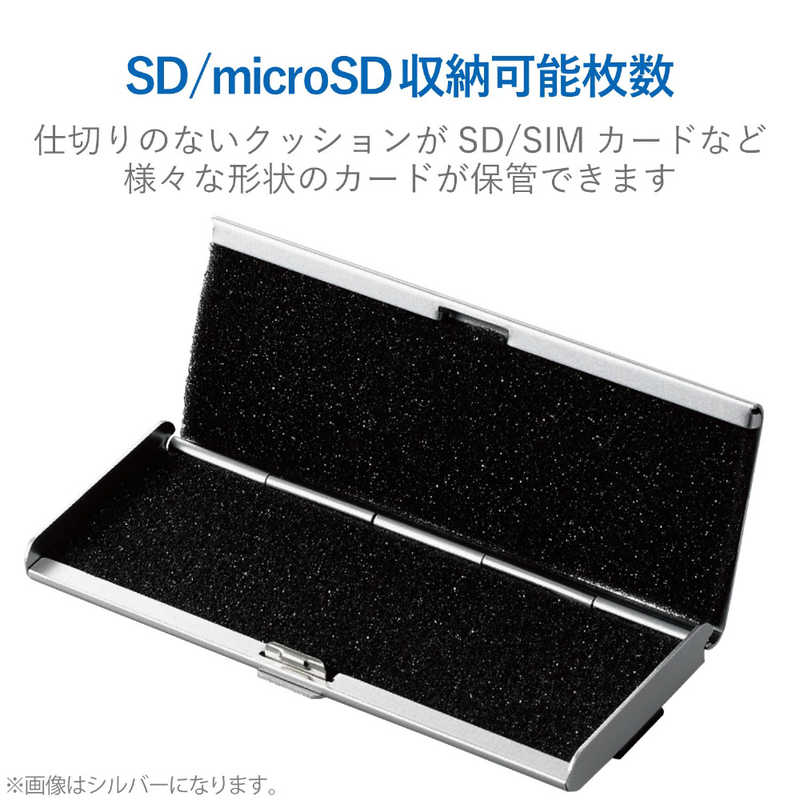 エレコム　ELECOM エレコム　ELECOM メモリカードケース マルチ アルミタイプ CMC-SDCAL04BK CMC-SDCAL04BK