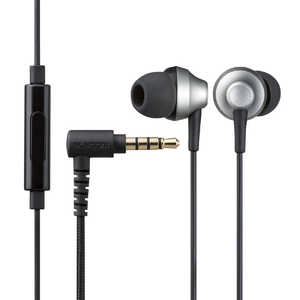 エレコム　ELECOM ステレオイヤホン カナル型 φ3.5mm マイク対応 Fast Music FS12C φ10.0mm 高耐久ケーブル シルバー EHP-FS12CMSV